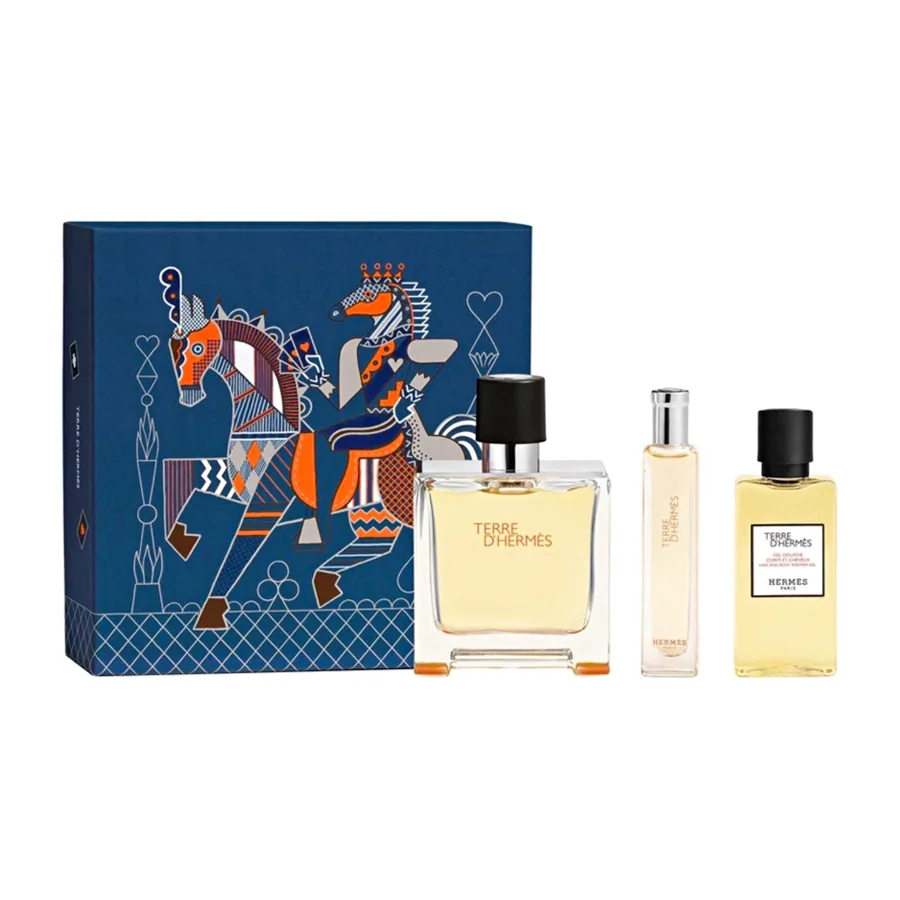 Hermès Terre d'Hermes Parfum Spray 75ml+p15ml+sg 40ml Christmas Gift Set