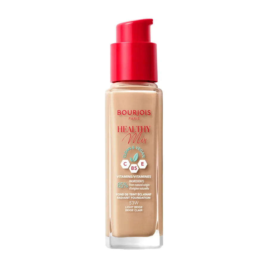 Bourjois Paris Healthy Mix Clean & Vegan Radiant Foundation 53W Light Beige 30ml