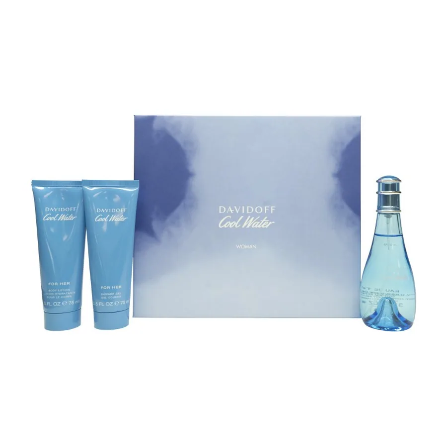 Davidoff Cool Water Eau de Toilette Spray 100ml+sg 75ml+bl 75ml