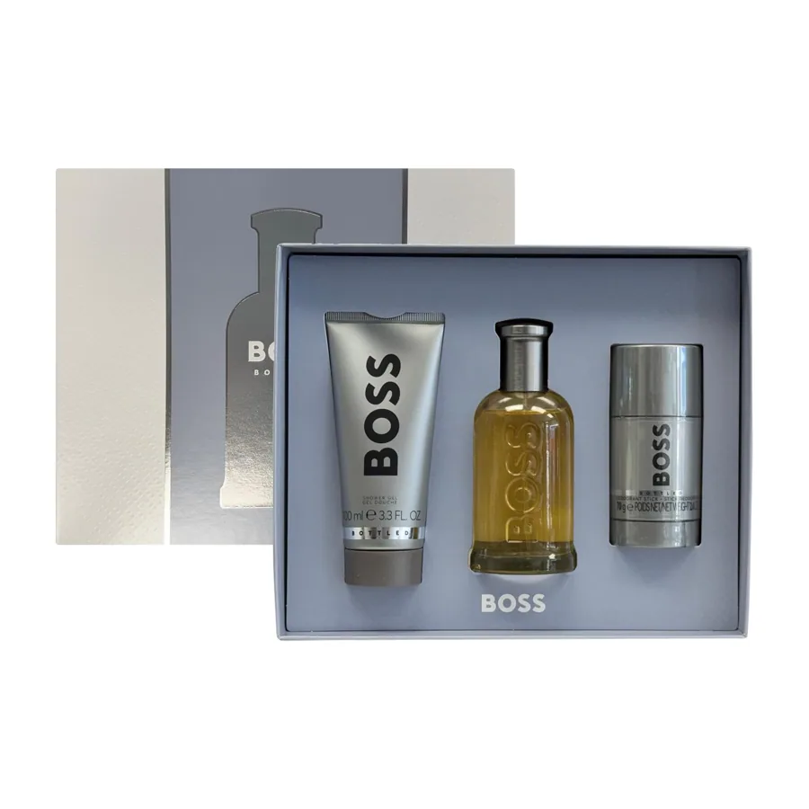 BOSS Bottled Eau de Toilette 100ml + Eau de Toilette 10ml + Shower Gel 100ml