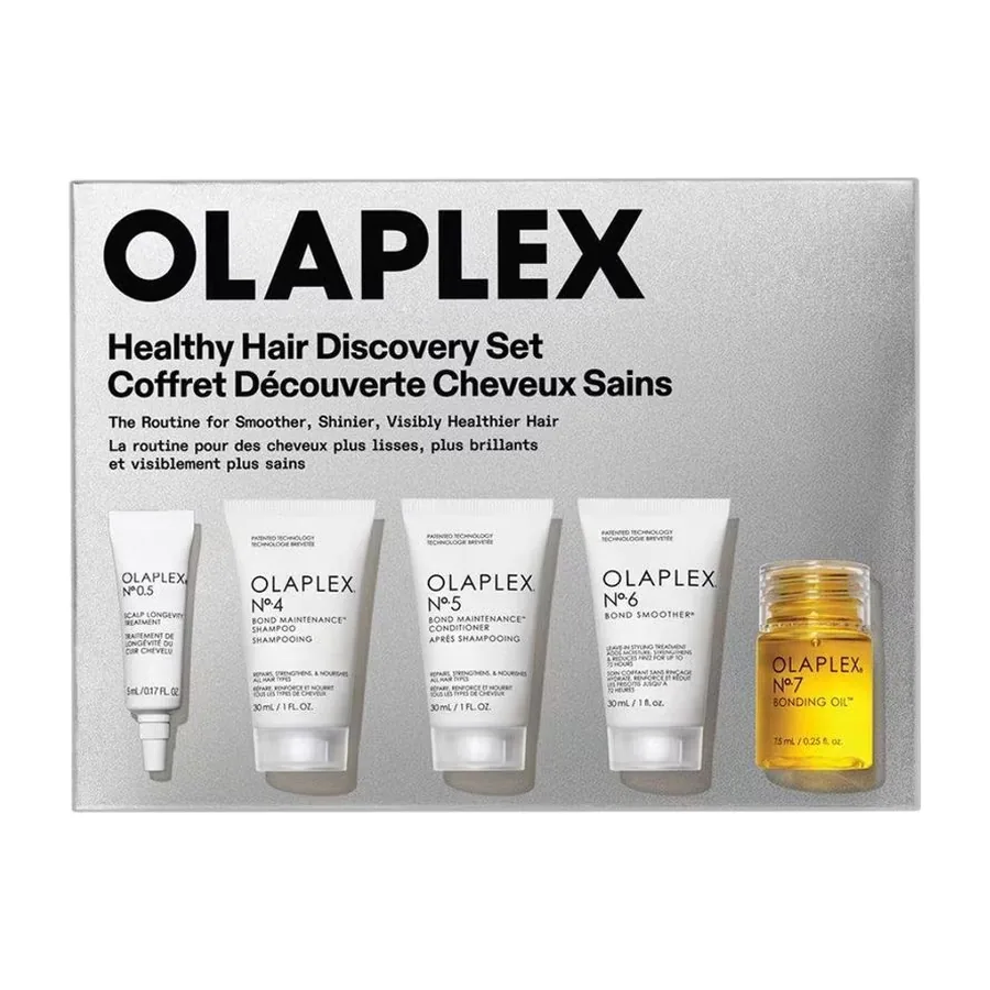 Olaplex Gift Set 5 Piece No.0.5 Scalp Treatment 5ml + No.4 Bond Maintenance Shampoo 30ml + No.5 Bond Maintenance Conditioner 30ml + No.6 Bond Smoother 30ml
