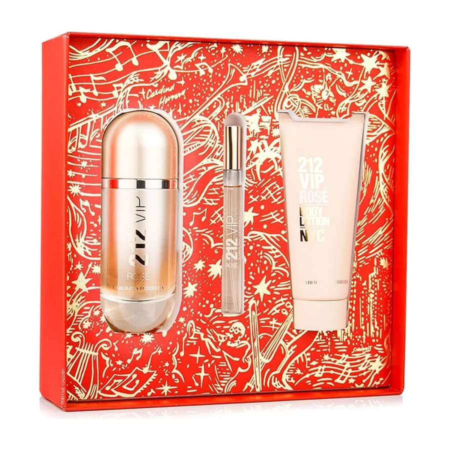 Carolina Herrera 212 Vip Rose Eau de Parfum Spray 80ml + Body Lotion 100 Christmas Gift Set