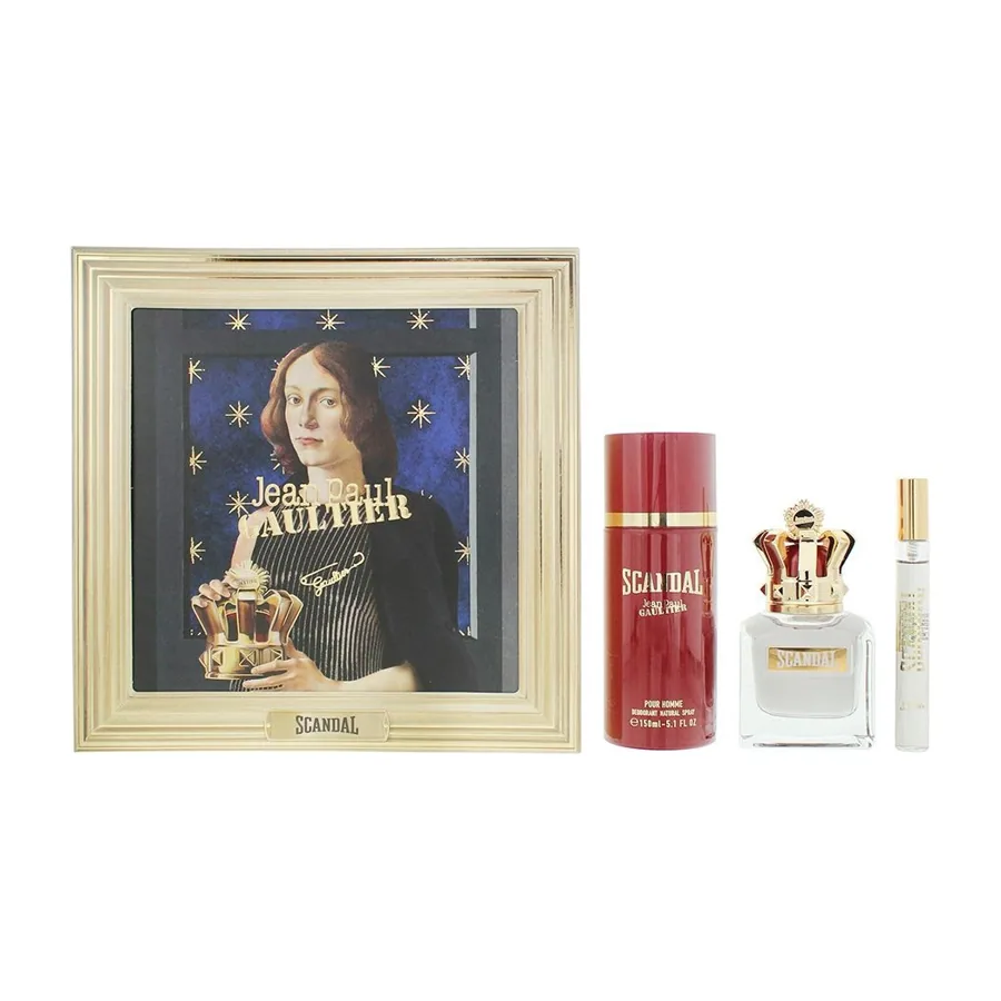 Jean Paul Gaultier Scandal Pour Homme Eau de Toilette Spray 50ml + Deodorant Spray 150ml + Eau de Toilette 10